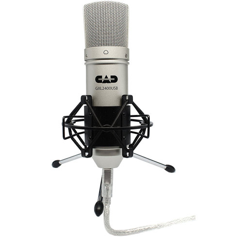 CAD Audio Large Diaphragm Studio Condenser USB Recording Microphone with Shock Mount
