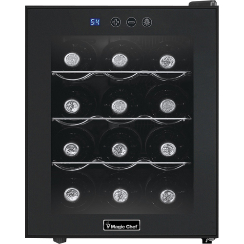 Magic Chef 12-Bottle Thermoelec Wine Cooler in Black - MCWC12B
