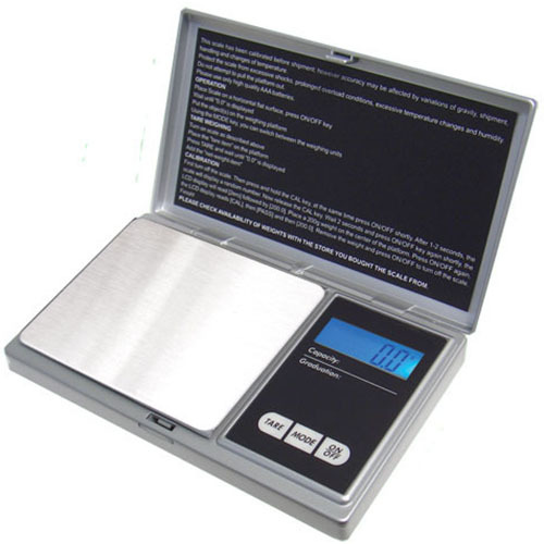 American Weigh Scales Digital Pocket Scale in Silver - AWS-1KG-SIL