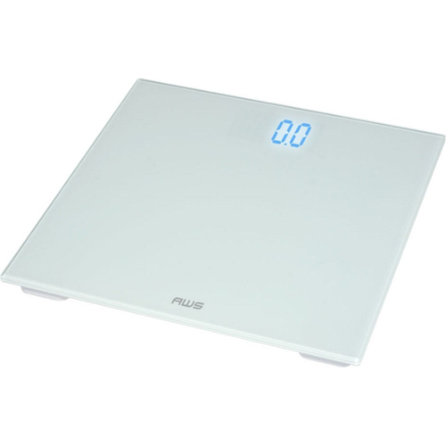 American Weigh Scales Digital Glass Scale in White with Blue LED - ZT-150WT