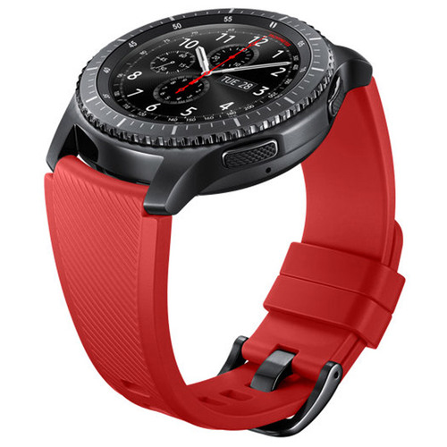 Samsung Gear S3 Replacement Silicon Band for Gear S3 Classic & Frontier Watch - Red