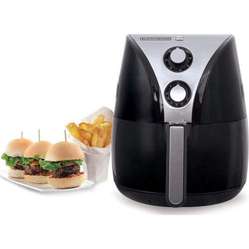 Black & Decker Purify 2-Liter Air Fryer in Black and Stainless Steel - HF110SBD