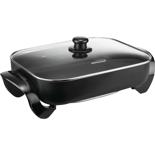Brentwood 16` Electric Skillet with Glass Lid Non-Stick in Black - SK-75