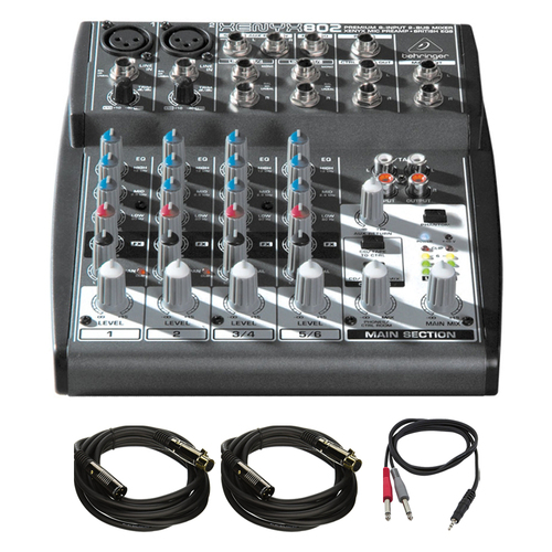 Behringer Xenyx Premium 8-Input 2-Bus Mixer w/ Mic Preamps + Pro Audio Bundle