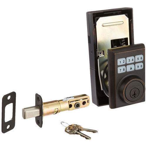 Kwikset 910 Z-Wave Contemporary Deadbolt Lock w/ SmartCode & Voice, Venetian Bronze