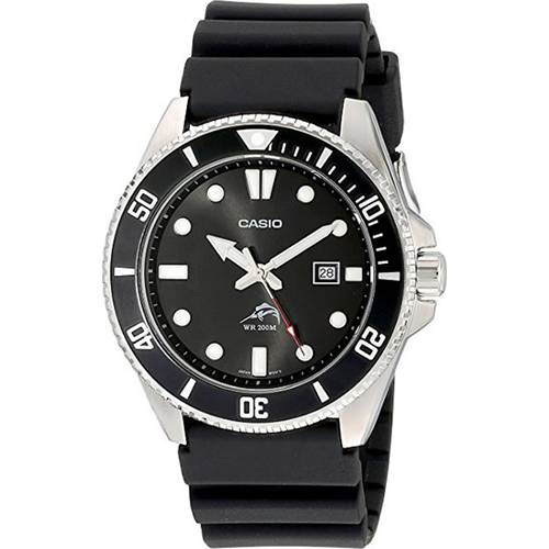 Casio Water Resistant Men's Black Analog Anti Reverse Bezel Diver's Watch