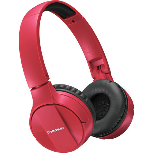 Pioneer On-Ear Wireless Headphones, Red - SE-MJ553BT-R