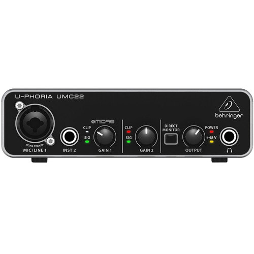 Behringer U-PHORIA UMC22 Audiophile 2x2 USB Audio Interface & Mic Preamp