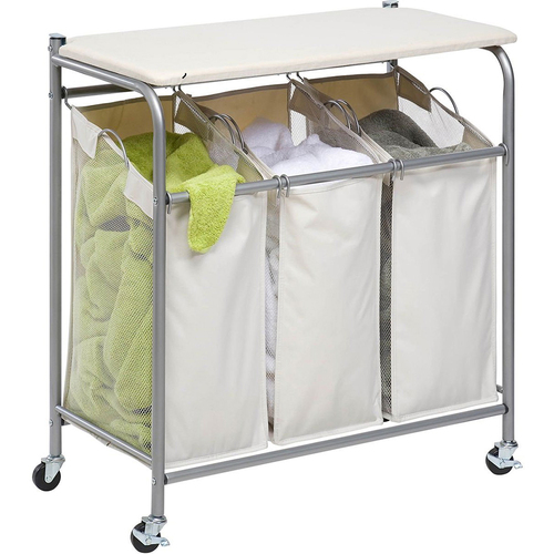 Honey-Can-Do Triple Sorter with Ironing Board - SRT-01196