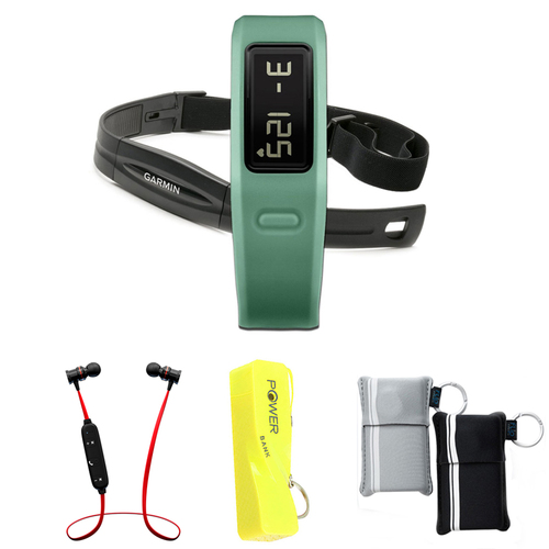Garmin Vivofit Fitness Band Bundle with Heart Rate Monitor (Teal) w/ Power Bank Bundle
