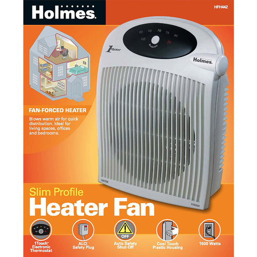 Holmes 1500w Wall Mounted Heater with 1Touch Control and Bathroom Safe Plug...