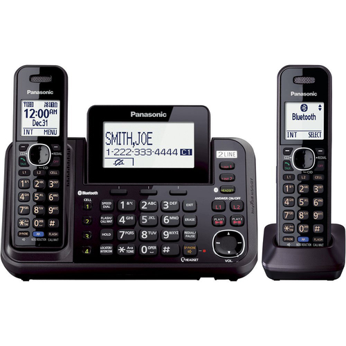 Panasonic 2-Line Phone with Answering Machine and 2 Cordless Handsets - KX-TG9542B