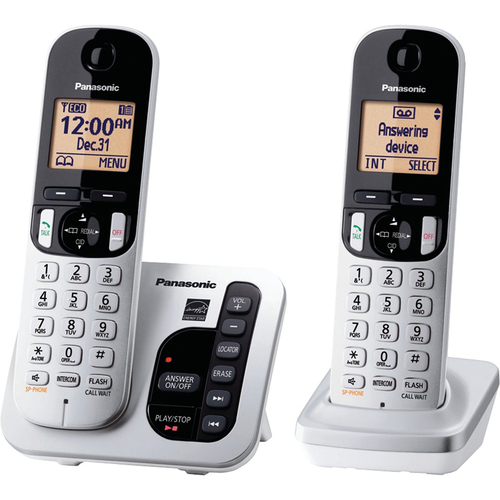 Panasonic 1.6` LCD Cordless Telephone with 2 Handsets - KX-TGC222S
