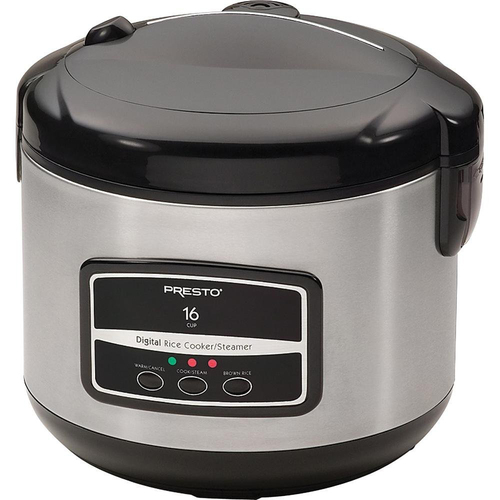 Presto 16-Cup Digital Rice Cooker in Stainless Steel - 05813