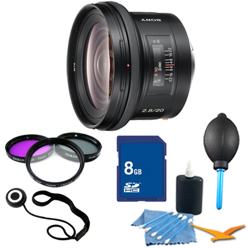 Sony SAL20F28 - 20mm f2.8 Wide-Angle A-Mount Lens Essentials Kit