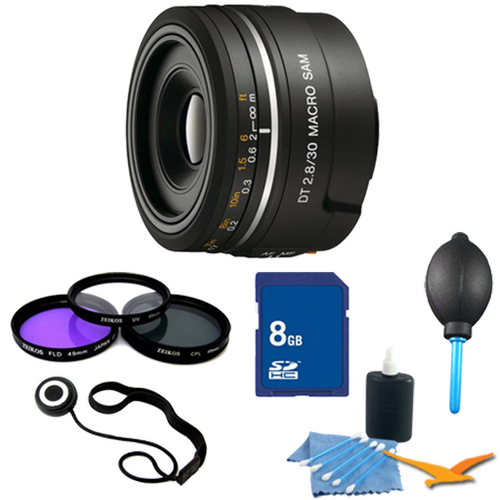 Sony SAL30M28 - 30mm f/2.8 Macro SAM Lens for Sony Alpha DSLR's Essentials Kit