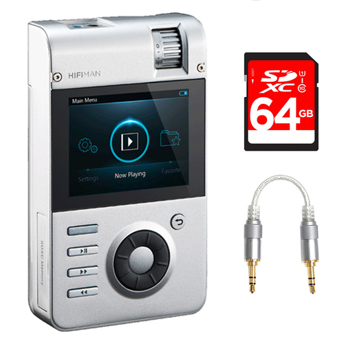HIFIMAN High-Fidelity Portable MP3 Player w/ Gold Minibox Amp Card + 64GB Bundle