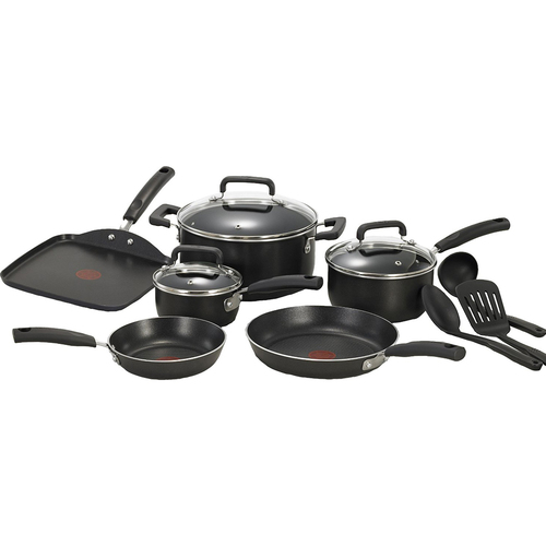 T-Fal 12-Piece Signature Cookware Set in Black - C111SC74