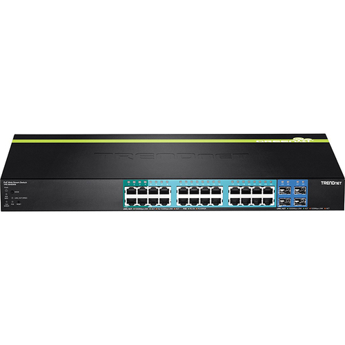 TRENDnet 28-Port Gigabit Web Smart PoE Switch, 185 Watts, VLAN, QoS (Black) TPE-2840WS