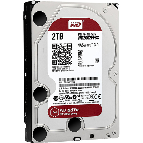 Western Digital Red Pro 2TB 3.5-Inch SATA III 7200rpm Cache NAS Internal Hard Drive - WD2002FFSX