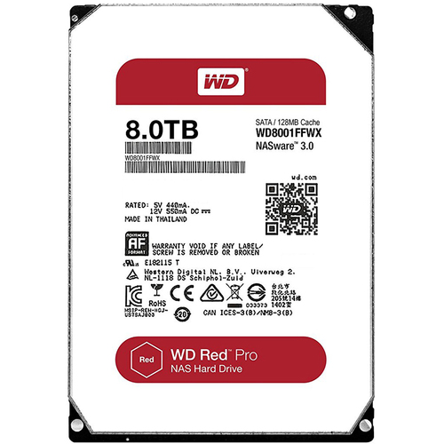 Western Digital Red Pro 8TB 3.5-Inch SATA III 7200RPM 128MB NAS Internal Hard Drive - WD8001FFWX