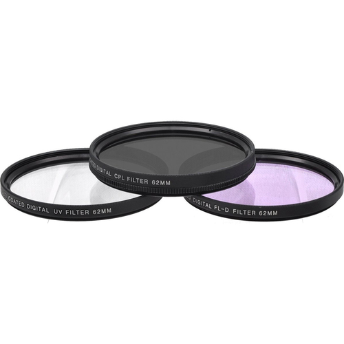 General Brand 62mm UV, Polarizer & FLD Deluxe Filter kit (set of 3 + carrying case)