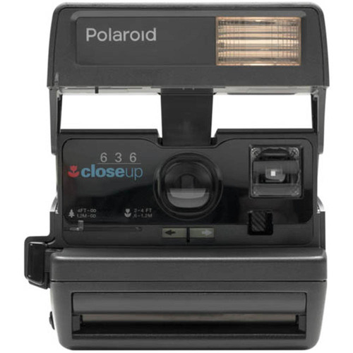 Impossible Polaroid 600 Square Camera - Black w/ Built-In Automatic Electronic Flash