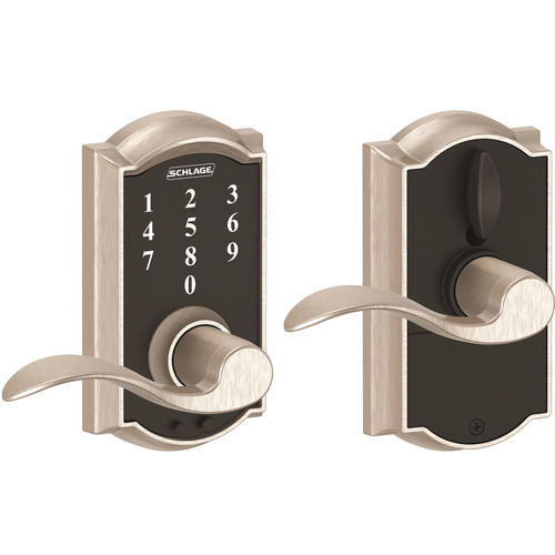 Schlage Touch Camelot Lock with Accent Lever (Satin Nickel) FE695 CAM 619 ACC