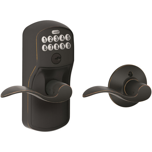 Schlage Keypad Lever - Accent Lever, Plymouth Trim, Bronze FE575 Ply 716/Acc