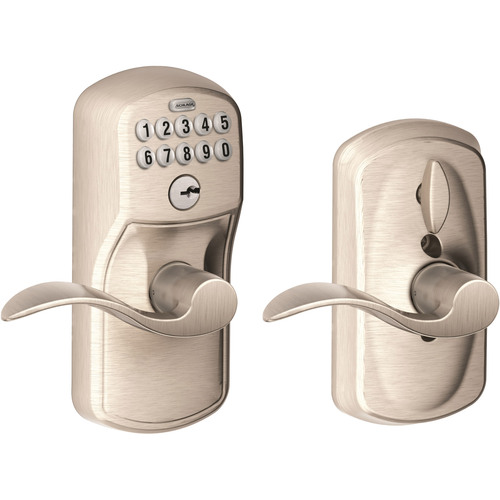 Schlage Keypad Lever - Accent Lever, Plymouth Trim, Nickel FE595 Ply 619/Acc