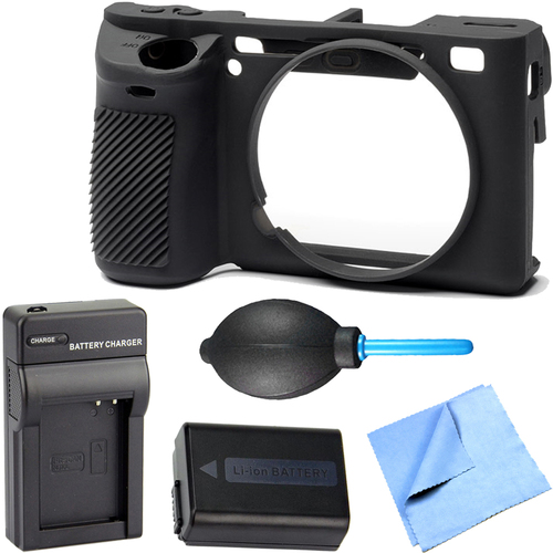 EasyCover Sony A6500 Silicone Protective Cover Bundle - Black