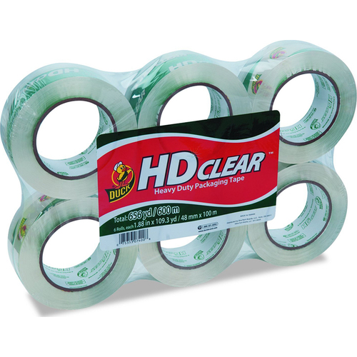 Shurtech 6-Pack 1.88` x 109.3-Yard Duck HD Clear High Performance Packaging Tape - 299016