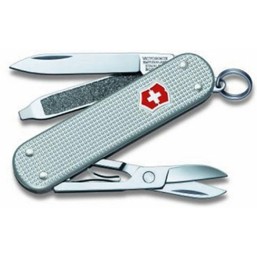 Victorinox Swiss Army Classic SD Pocket Knife (Silver Alox) Ribbed 58mm - OPEN BOX