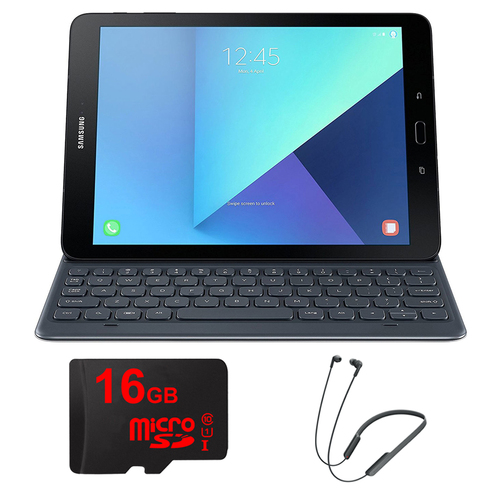 Samsung Galaxy Tab S3 9.7` Tablet Keyboad Cover - Grey w/ Sony Wireless Headphone Bundle