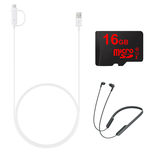 Samsung Micro USB & USB-C Combo Cable w/ Sony Wireless Headphone Bundle