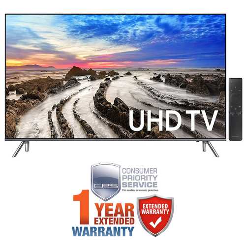 Samsung 55` 4K UHD Smart LED TV (2017 Model) + Extended 1 Year Warranty Bundle