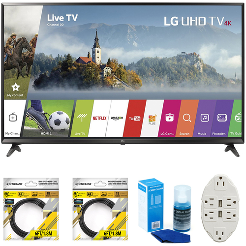 LG 49` Super UHD 4K HDR Smart LED TV 2017 Model 49UJ6300 with Cleaning Bundle