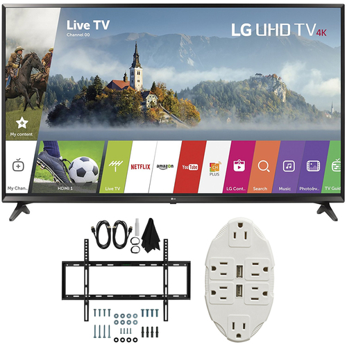 LG 49` Super UHD 4K HDR Smart LED TV 2017 Model 49UJ6300 with Wall Mount Bundle