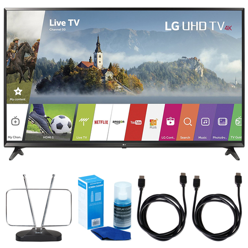 LG 43` UHD 4K HDR Smart LED TV (2017 Model) w/ TV Cut The Cord Bundle