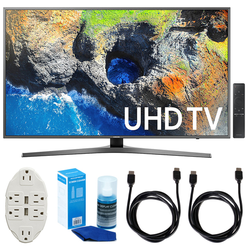Samsung 65` 4K Ultra HD Smart LED TV (2017 Model) w/ Accessories Bundle