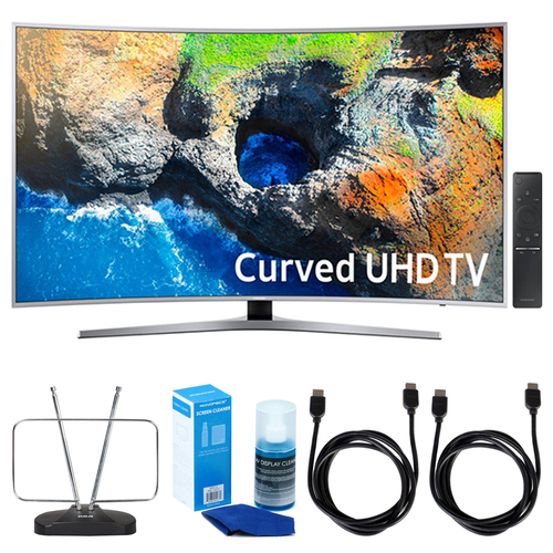 Samsung 48.5` Curved 4K UHD Smart LED TV (2017 Model) w/ TV Cut The Cord Bundle