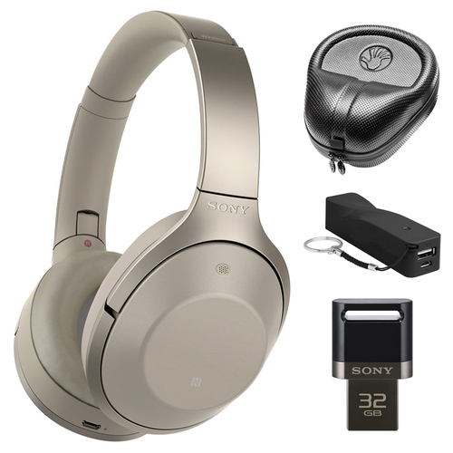 Sony Hi-Res Bluetooth Wireless Noise Cancelling Headphones w/ Accessories Bundle