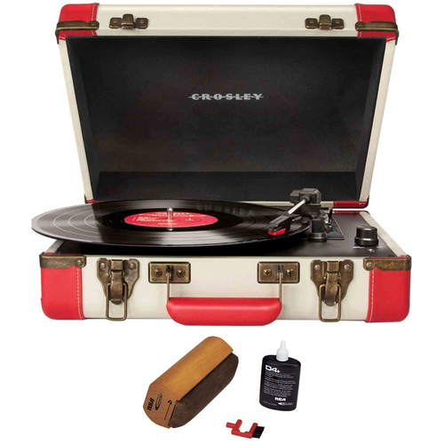 Crosley Executive Turntable Incl Editing Software Red w/ Cleaning Fluid System