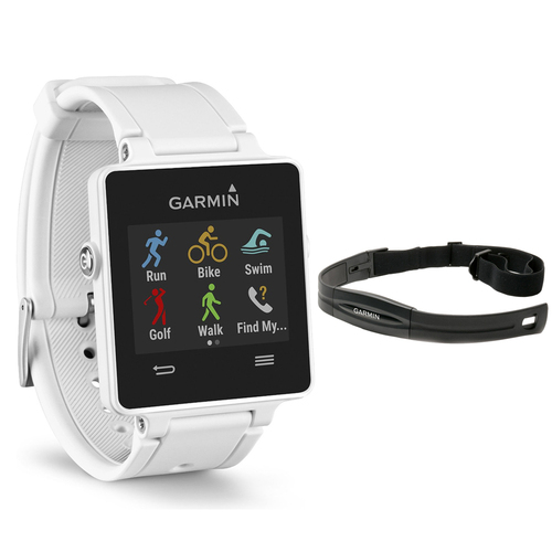 Garmin Vivoactive GPS Smartwatch White 010-01297-01 with Heart Rate Monitor