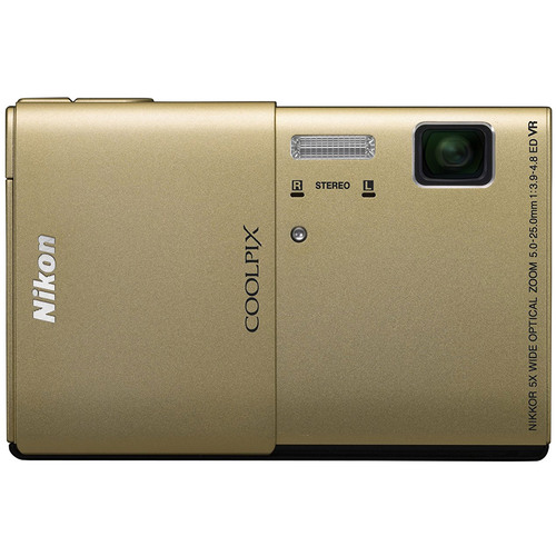Nikon COOLPIX S100 16MP Gold Compact Digital Camera w/ 3.5` Touch Screen Refurbished