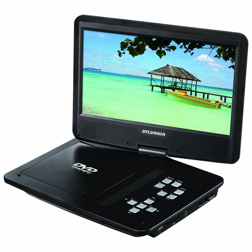 Sylvania SDVD1048 10-Inch Portable DVD Player, 5 Hour Rechargeable Battery, Swivel Screen