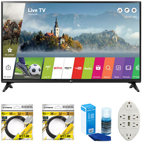 LG 49` Class Full HD Smart LED TV 2017 Model 49LJ5500 with Cleaning Bundle