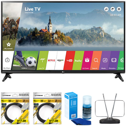 LG 49` Class Full HD Smart LED TV 2017 Model 49LJ5500 with Cleaning Bundle