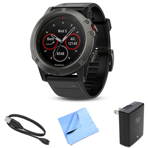 Garmin Fenix 5X Sapphire Multisport 51mm GPS Watch Slate Gray with Charging Kit