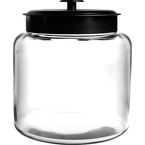 Anchor Hocking 1.5-Gallon Montana Jar with Black Metal Lid - 88904
